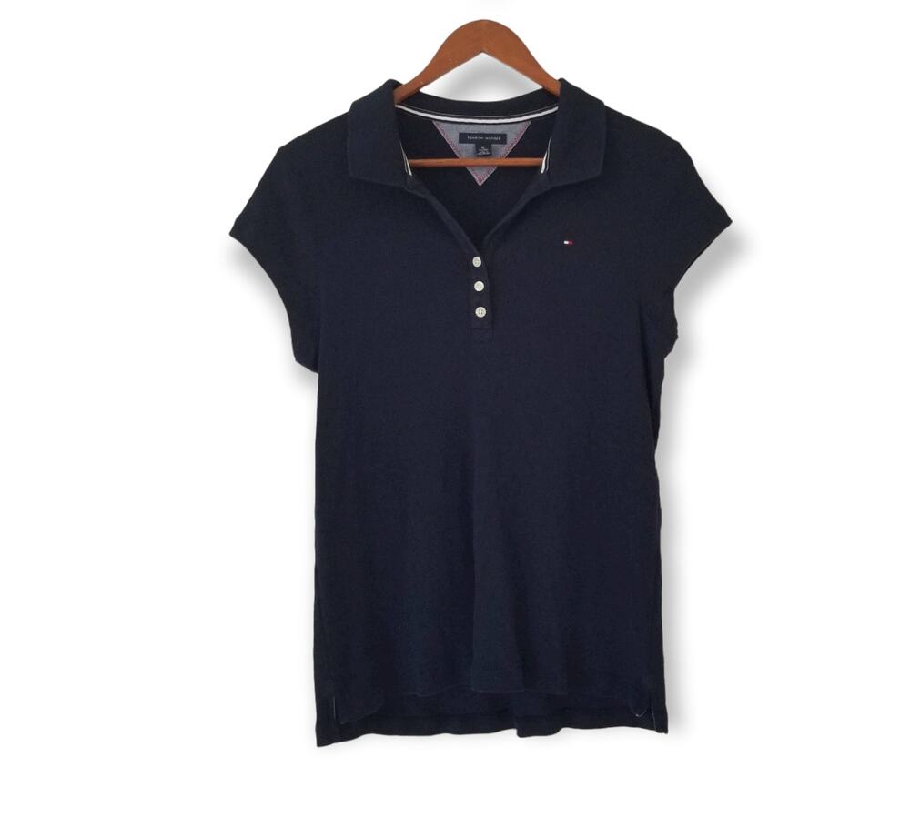 Tommy Hilfiger Navy Blue Basic Girl Polo Shirt - Size XL